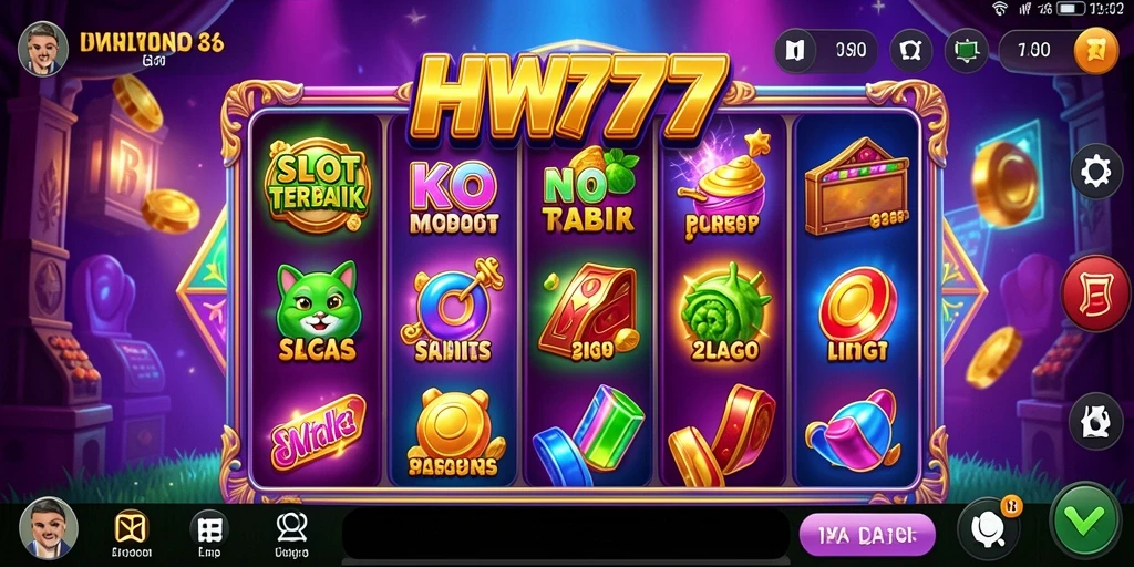 Tampilan gameplay Slot HW777 yang menarik dan penuh warna.