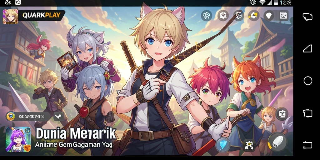 Screenshot utama menunjukkan karakter Anime dalam aksi seru.
