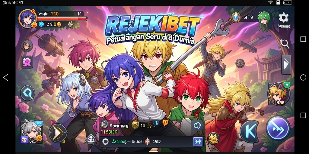 Tangkapan layar gameplay REJEKIBET menampilkan aksi seru dalam dunia anime.