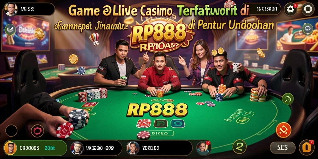 Screenshot RP888 menampilkan dealer yang menyambut pemain dalam permainan Live Casino.