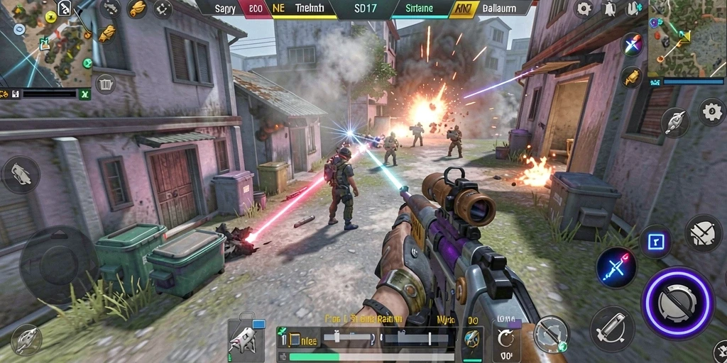 Screenshot menampilkan aksi seru dalam gameplay SLG SD107.