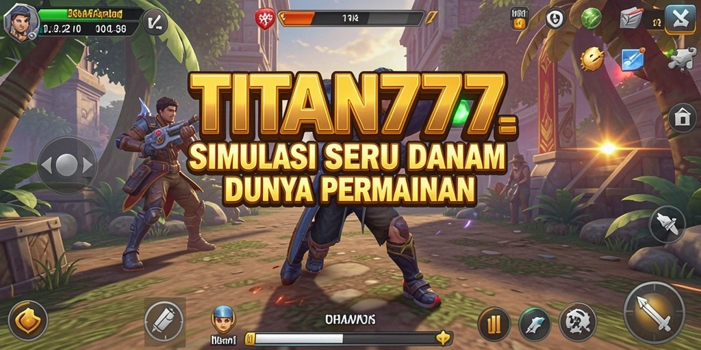 Tampilan gameplay TITAN777 yang mengesankan dan penuh warna.
