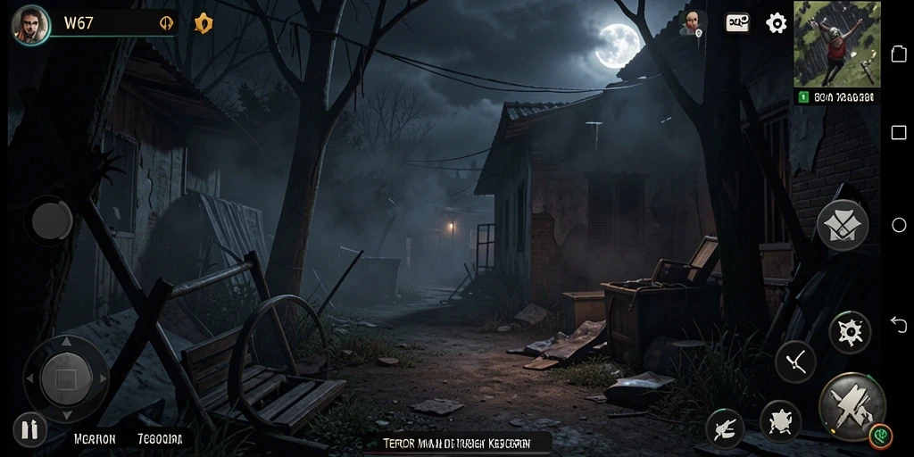 Tampilan gameplay W67 yang mencekam dan menakutkan.